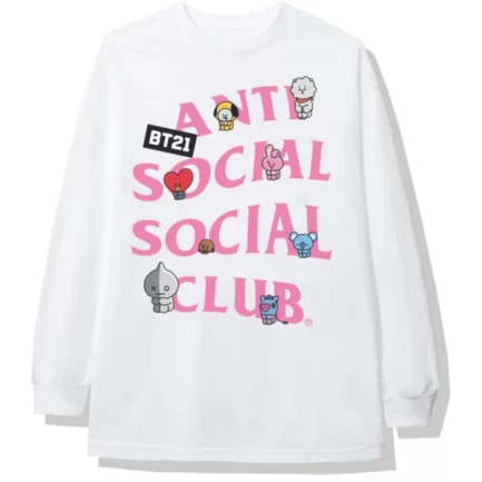 Anti Social Social Club white track long sleeve Tshirt